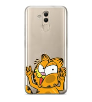 Huawei Mate 20 Lite Uyumlu Garfield Desenli Şeffaf Telefon Kılıfı