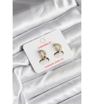 14K Gold Renk Kaplama CM Kadın Küpe