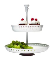 2 Katlı Servis Standı Beyaz IKEA Servis Tabağı Sunum Dekor