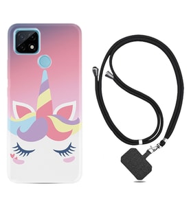 Realme C11 C21 C21Y C25Y C11 2021 Kılıf Boyun Askılı Silikon Sweety Unicorn 1737