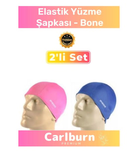 Özel Üretim Su Geçirmez Silikon Yüzücü Havuz Deniz Bonesi Elastik Yüzme Şapkası 2'li Set