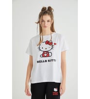 Lisanslı Baskılı Basic T-shirt Relaxed Pamuk (Beyaz)