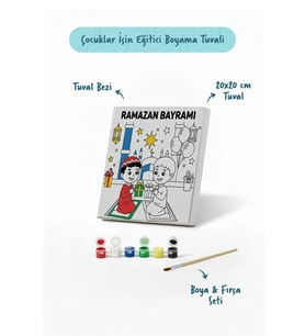 Ramazan Bayramı Çocuklar İçin Eğitici Boyama Tuvali (Şövalesiz)