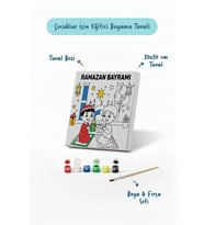 Ramazan Bayramı Çocuklar İçin Eğitici Boyama Tuvali (Şövalesiz)