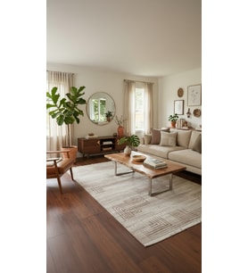 BAHAR Serisi Krem Kahve Yumuşak Geçişli Modern Desenli Halı BT371