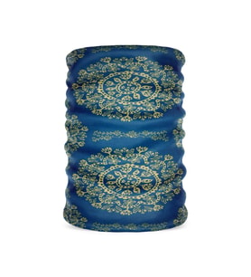 BHANDANA Etnik Desenli Mavi Boru Bandana