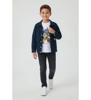 Yeşil Armalı Ceketli Tişörtlü Erkek Çocuk 3lü Pantolonlu Takım 24018