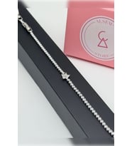 925 Ayar Gümüş Lotus Su Yolu Bileklik , Pembe ve Mor Lotus Su Yolu Bileklik , Çiçekli Bileklik (Gümüş)