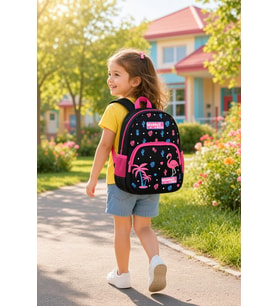 Flamingo Anaokulu Sırt Çantası 30x25x12 cm Çocuklar İçin Okul Öncesi Kreş ve Günlük Çanta Modeli