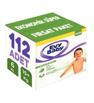 Evy Baby Bebek Bezi 6 Beden 15+ KG Ekstra large 112 Adet Ekonomik Süper Fırsat Pk