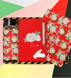 eJOYA Kişiye Özel Defter & Kalem & Matara & Mousepad & Usb Bellek Hediye Kutusu 112962