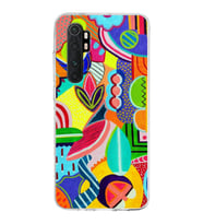 PrintiFy Xiaomi Mi Note 10 Lite ile Uyumlu 1mm Slim Fit Retro Colors 6 Baskılı Şeffaf  Kılıf
