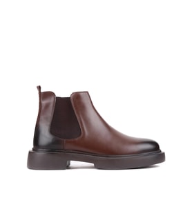 Shoetyle - Kahverengi Deri Erkek Chelsea Bot 250-082