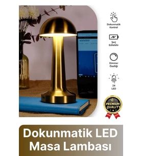Özel Üretim Dokunmatik Şarjlı Dekoratif 3 Modlu 23 cm x 9 cm Modern Aç/Kapa Butonlu Led Masa Lambası (Çok Renkli)