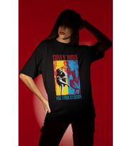 Tasarım Guns N' Roses Use Your Illusion Rock Metal Müzik Grubu Baskılı Unisex Oversize Tişört
