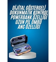 Yeni Nesil Bluetooth Kulaklık Uzun Pil Ömrü El Fenerli Dijital Şarj Göstergeli (Çok Renkli)