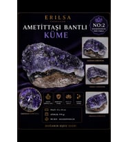 Sertifikalı Ametist Taşı Küme Doğal Taş Kütle Orta Boy Koleksiyonluk Ham Kaya Parça Kristal