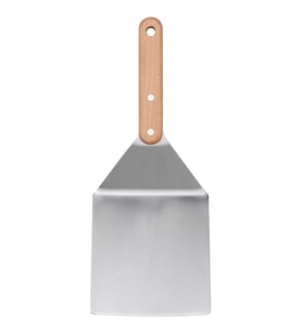 IKEA Grilltider 30 cm Paslanmaz Çelik Izgara Hamburger Spatulası Ahşap Barbekü Mangal Spatulası