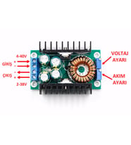 XL4016 40V 5A Ayarlanabilir Güç Kaynağı ( Voltaj Düşürür )