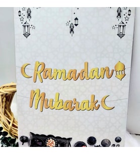 Ramadan Mubarak  Kaligrafik Banner Ramazan Süsleme Ev dekorason-