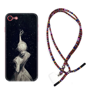 Apple iPhone 5 6 7 8 Plus Se XR Kılıf Boyun Asklı Rasta Silikon Star Woman 1332