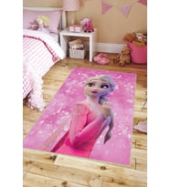 Pembe Kaymaz Tabanlı Frozen Elsa Kız Çocuk Halısı AR1481