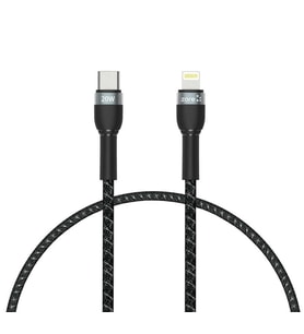 Zore Shira Serisi Type-C to Lightning PD Kablo 30cm (Siyah)