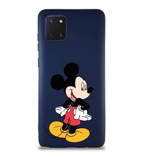 Samsung Galaxy Note 10 Lite Soft Premier Kapak Mickey Mouse-D Tasarımlı Silikon Kılıf - Lacivert (Şeffaf)