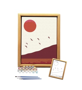 Sayılarla Minimalist Ahşap Çerçeveli Tablo Setleri 21 x 27 cm Tuval Şasesine Gerili Manzara