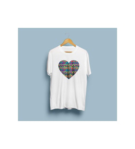 Oversize Confetti Heart Tasarım Unisex T-shirt