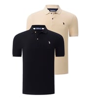 İKİLİ SET T8561 DEWBERRY ERKEK TSHIRT-BEJ-SİYAH (Karışık)