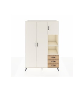 Hyperion Dolap 5 Raflı 3 Çekmeceli Tek Askılı 132x44x195 Aytaşı-Aytaşı/Çam