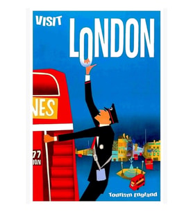 Ziyaret Londra Seyahat Reklam Baskısı Tablo Ahşap Poster Dekoratif