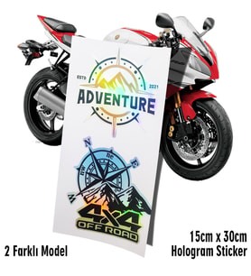 adventure 4x4 hologram sticker set motosiklet kelebek cam bisiklet atv scooter araba uyumlu
