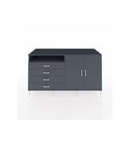 Kronos Konsol 3 Raflı 4 Çekmeceli 2 Kapaklı 176x59x99 Antrasit-Antrasit