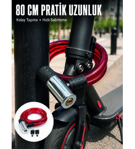 Şeffaf PVC Kaplamalı Anahtarlı Bisiklet Kilidi ile Güvenli Park Deneyimi
