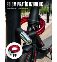 Şeffaf PVC Kaplamalı Anahtarlı Bisiklet Kilidi ile Güvenli Park Deneyimi