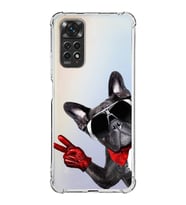 PrintiFy Xiaomi Redmi Note 11S Uyumlu Köpek 2 Baskılı Şeffaf Köşe Korumalı Antişok Kılıf