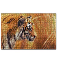 Cakapuzzle Çayırlar Arasında Kamufle Kaplan  Puzzle Yapboz MDF (Ahşap) (120 Parça)