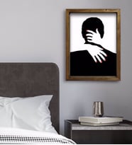 BK Gift Yatak Odası Konseptli Doğal Masif Ahşap Çerçeveli Tablo 45x65cm-4