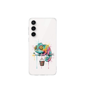 Samsung Galaxy S24 FE ile Uyumlu Splash Bukalemun Tasarımlı Şeffaf Silikon Kılıf
