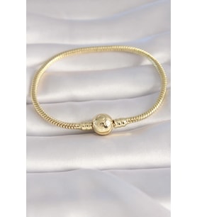 Pirinç Gold Renk İşleme Detay Charm Model Kadın Bileklik - TJ-BB5988