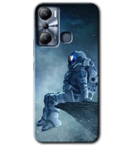 İnfinix Hot 20i Kılıf HD Desen Baskılı Kılıf - Astronot Yalnızlığı
