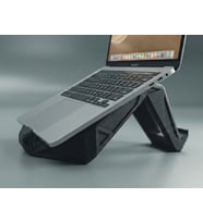 Endüstriyel Geometrik Laptop Standı - 3D Yazıcı Tasarımı Ergonomik Dizüstü Bilgisayar Yükseltici - Modern Ofis ve Gaming Aksesuarı