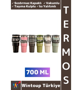 #Termos Kamp Outdoor Piknik Sızdırmaz Kapak Isı Yalıtımlı Taşıma Kulplu Vakumlu Mug Termos 700 ML