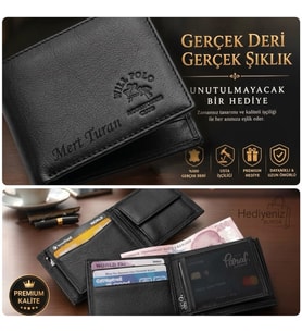 Kişiye Özel Lüks Hakiki Deri Erkek Cüzdan Babaya Eşe Sevgiliye Arkadaşa Hediye