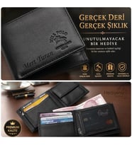 Kişiye Özel Lüks Hakiki Deri Erkek Cüzdan Babaya Eşe Sevgiliye Arkadaşa Hediye