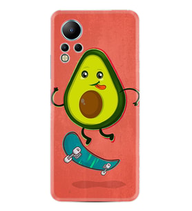 Infınix Note 12 Kılıf Silikon Desen Özel Seri Avokado Skate 1741