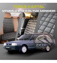 Tofaş Kartal Antrasit Renk Tay Tüyü Cepli & Terletmez Sırtlı Oto Koltuk Minder Seti - Koltuk Koruma Kılıfı (ÖN & ARKA TAM SET)