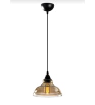 MYLİGHTS  RETRO  RUSTİK  VİNTAGE  BAL CAM TEKLİ SARKIT AVİZE  EN  20 CM (Siyah)
